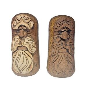 Vintage Gadzook Ugly Faces Nordic Handmade Pottery Salt & Pepper Shakers